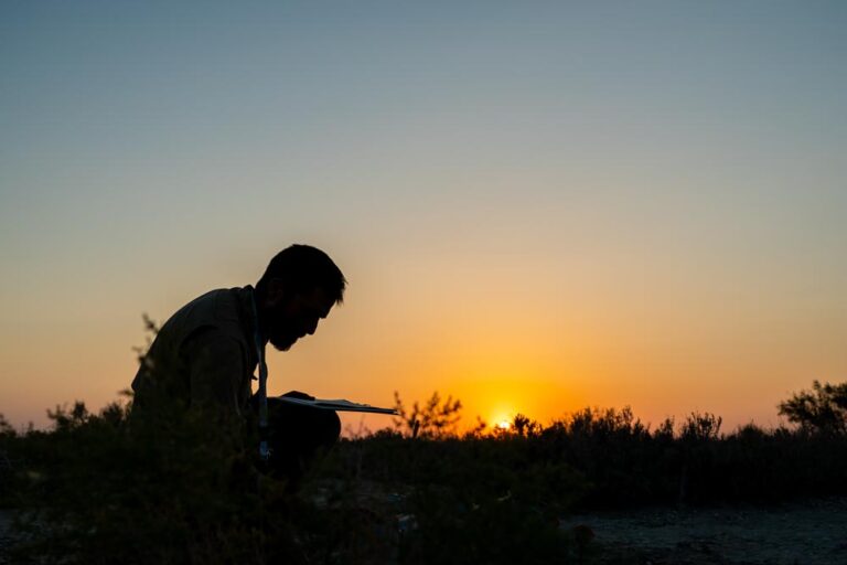 Puesta de sol en el desierto de Aralkum