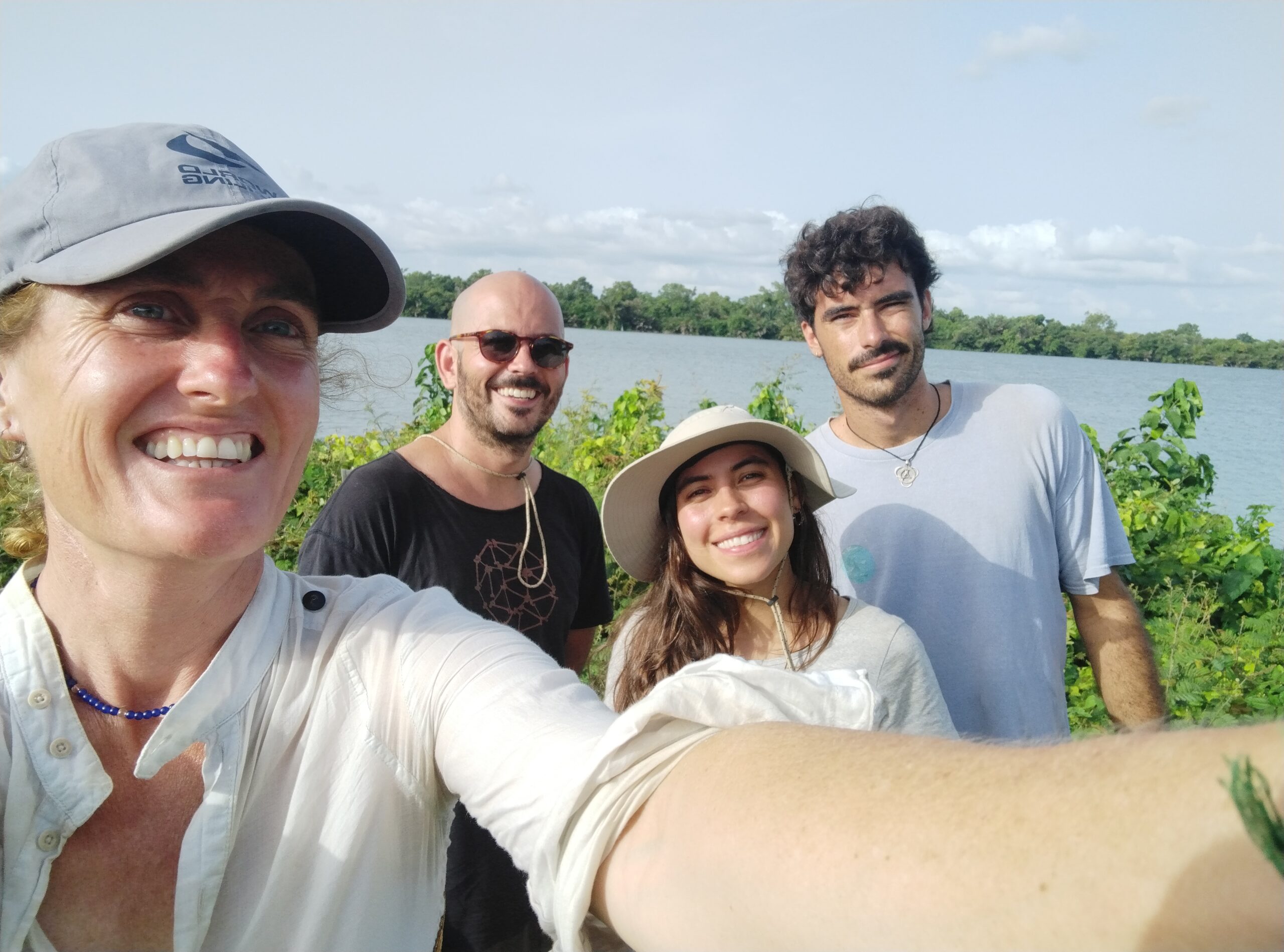 Scientists Pablo Rodríguez Lozano, Ana Solórzano and Kim Peris with director Laura Carrau